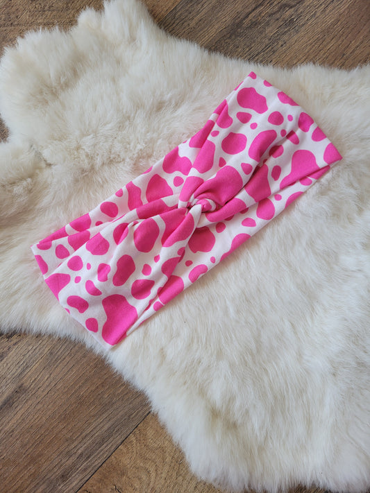 Neon pink spotted cow