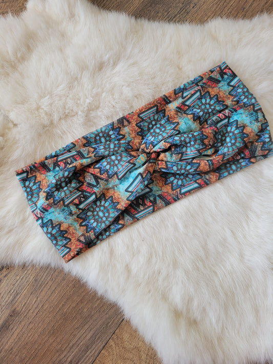 Rustic turquoise aztec