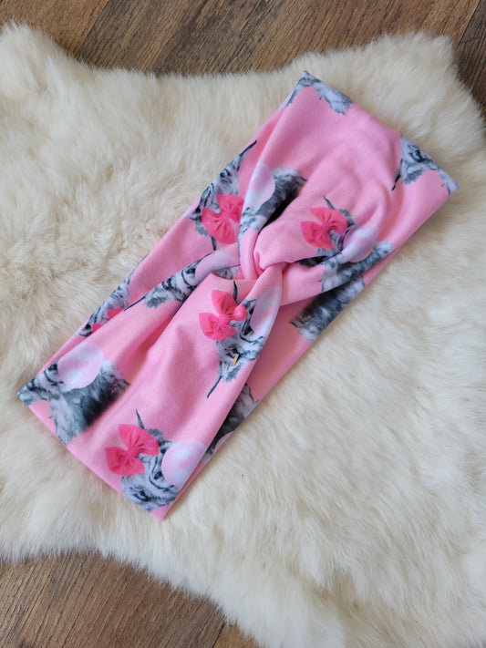 Pink cow bow