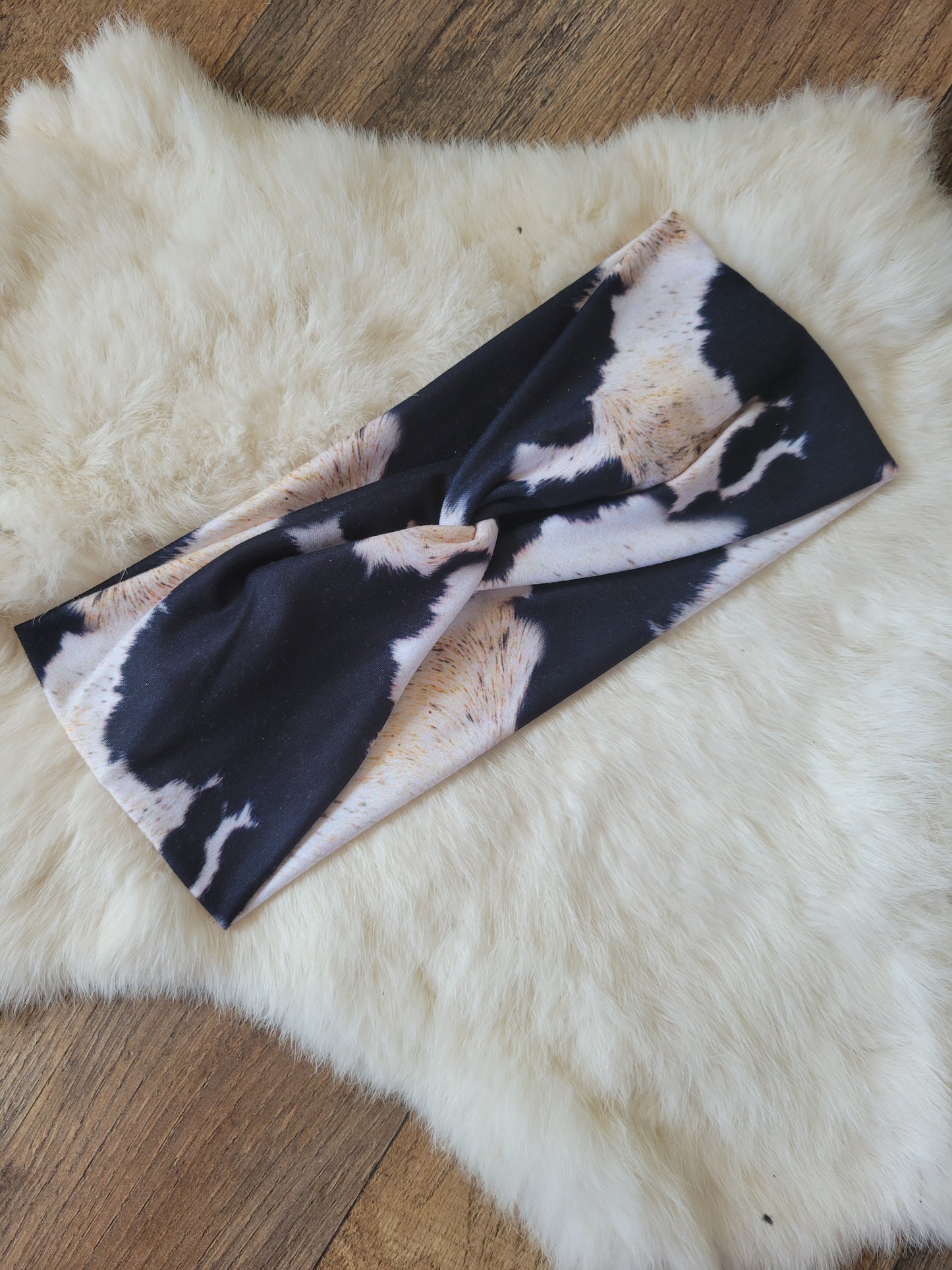 Black and white realistic cow print