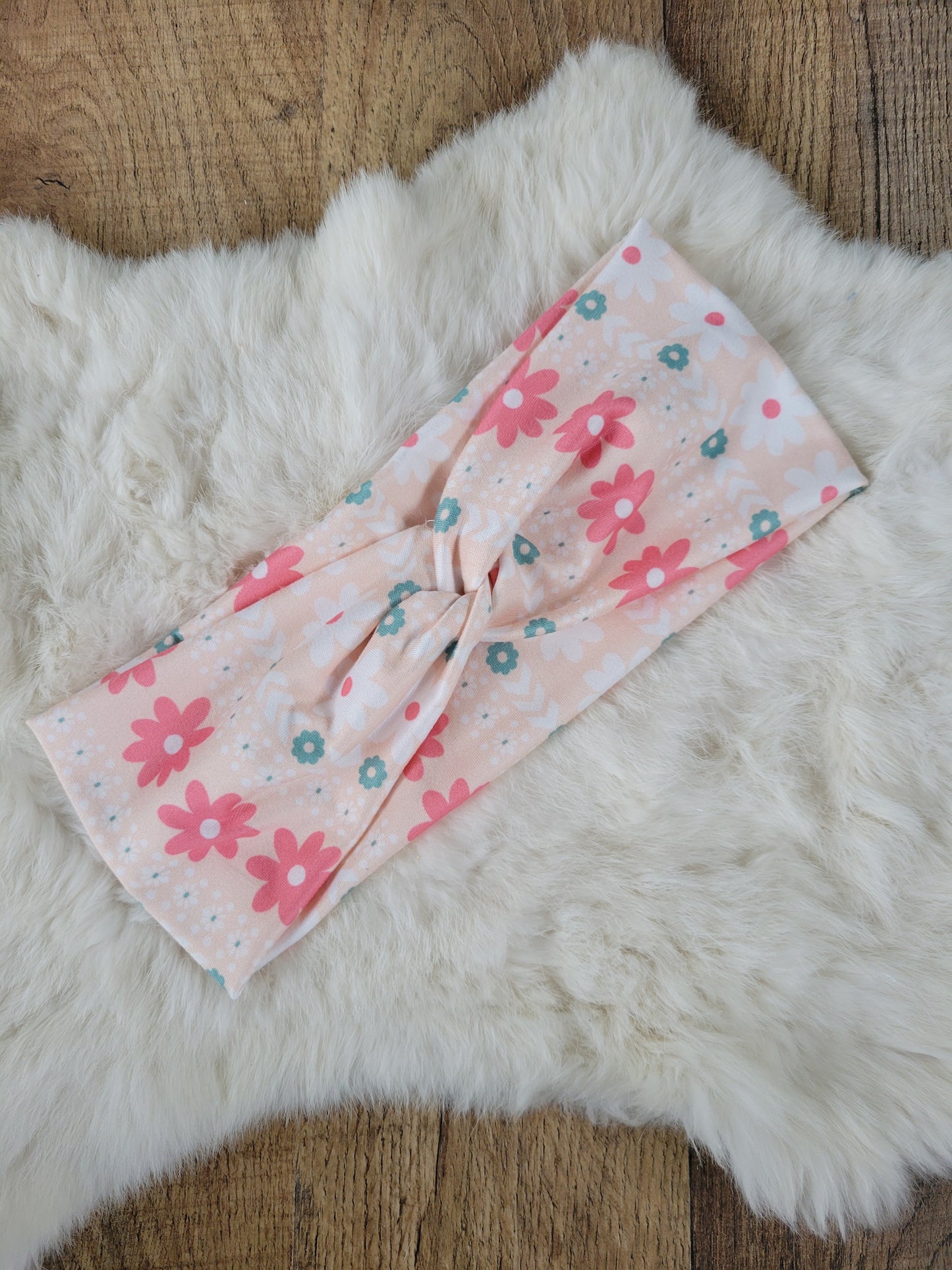 Light pink with pink and white flowers