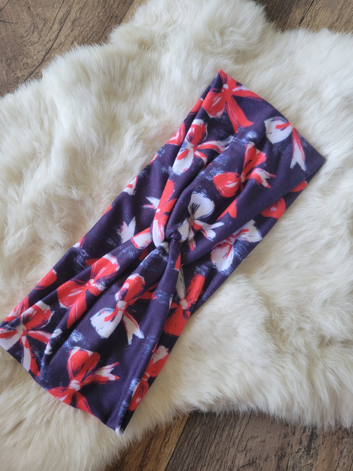 Navy with red bows