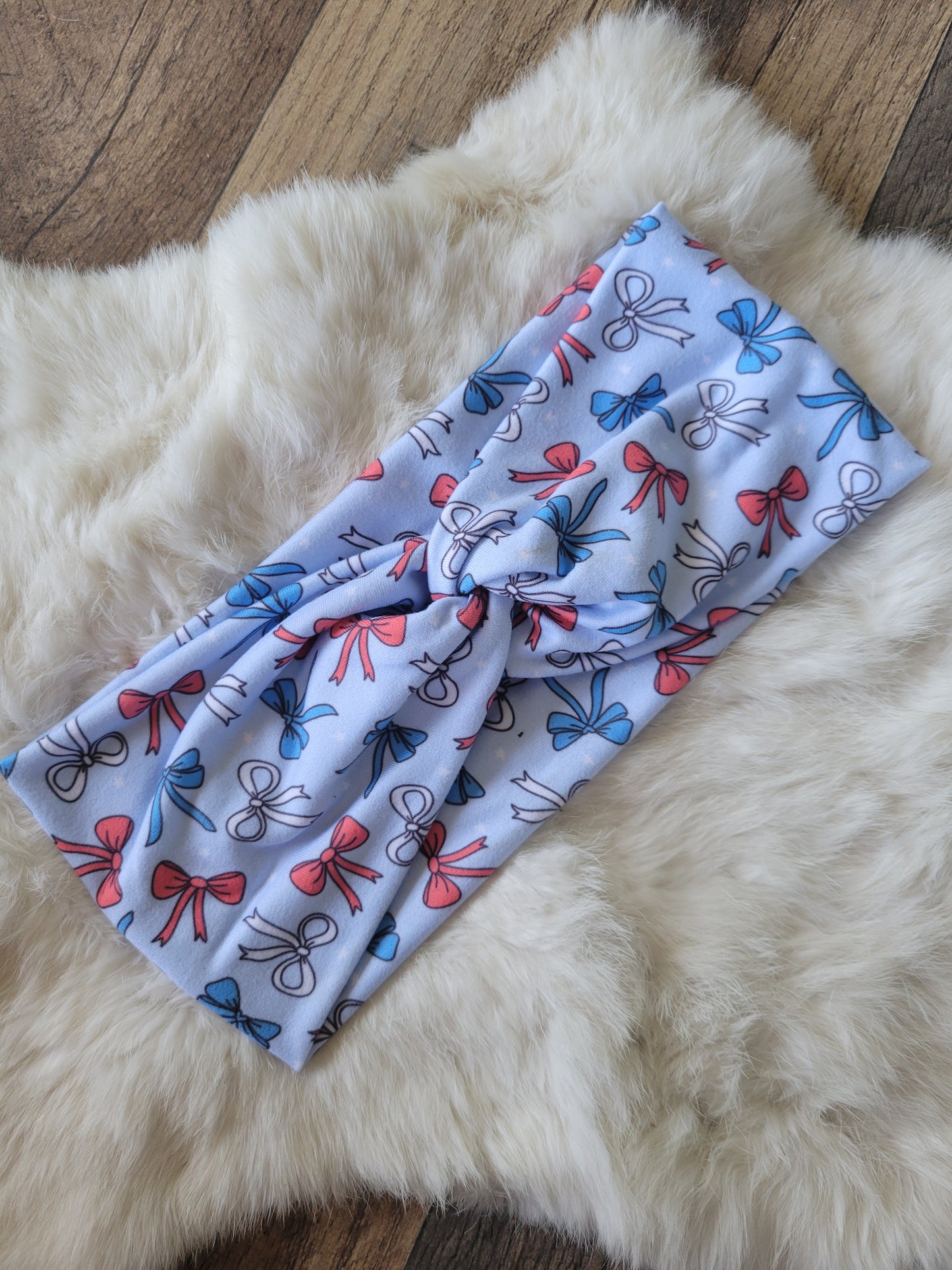 Red white and blue bows