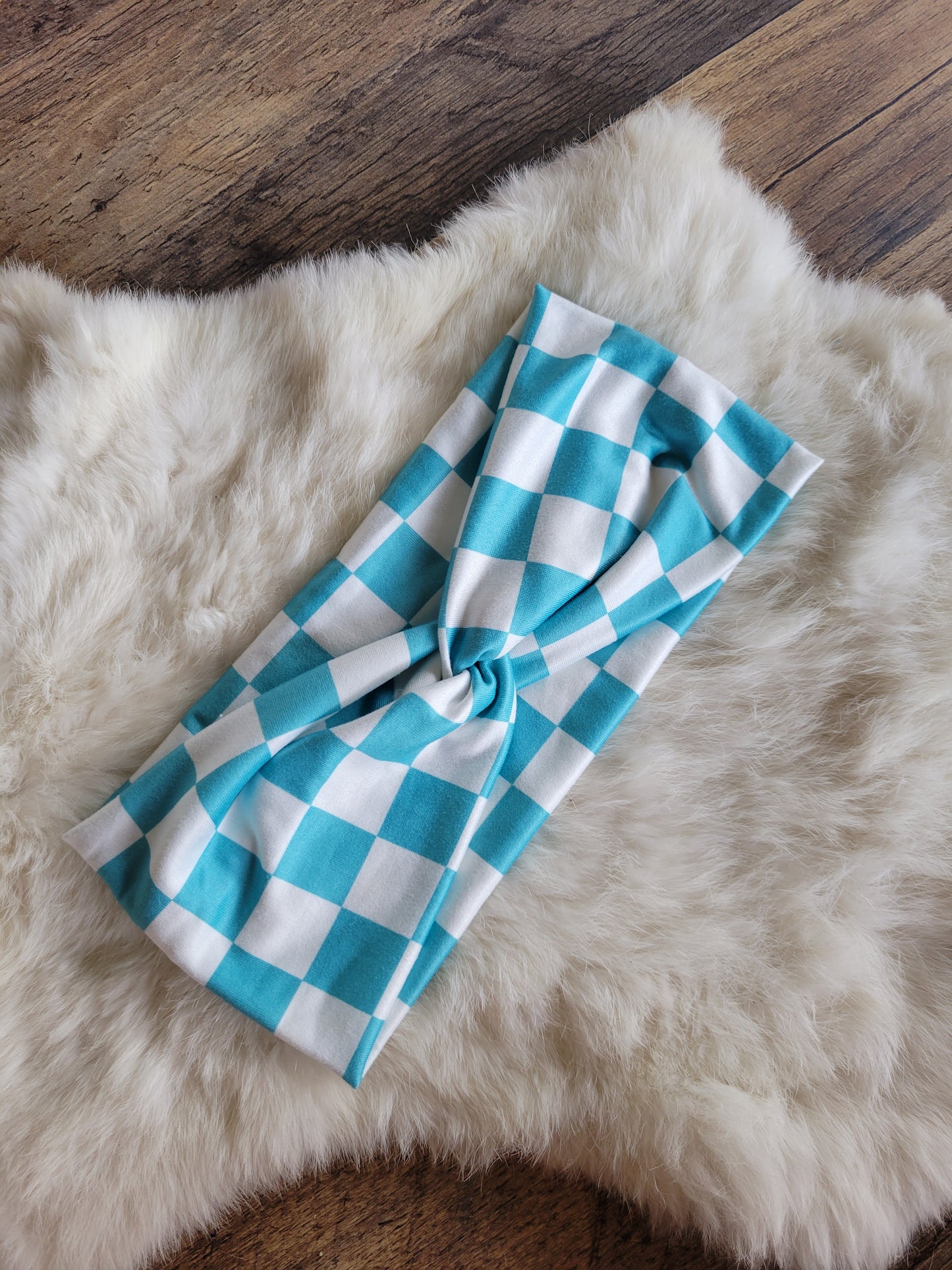 Turquoise checkered