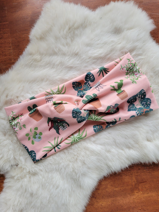 Pink with plants