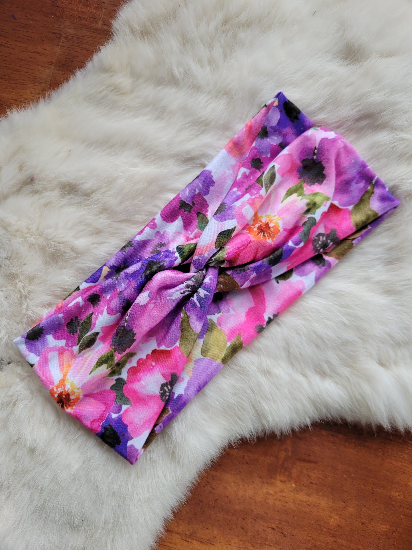 Pink and purple watercolor flowers