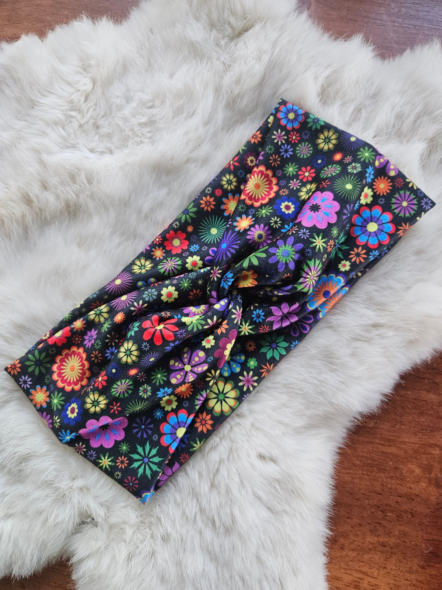 Black with bright floral
