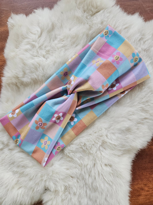 Checkered with flowers