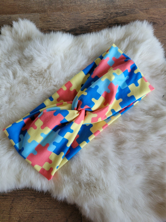 Autism awareness puzzle pieces