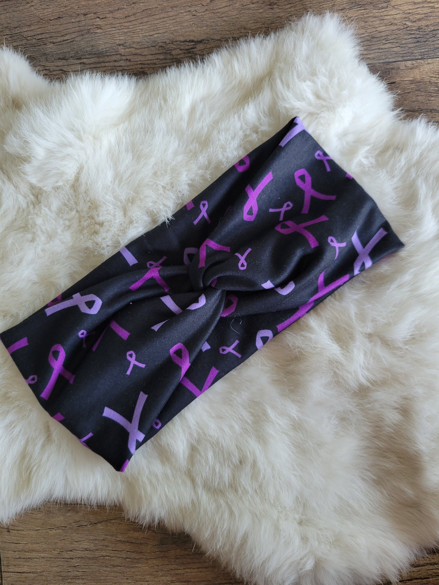 Black with purple ribbons. Alzheimer’s, epilepsy, lupus, and pancreatic cancer awareness