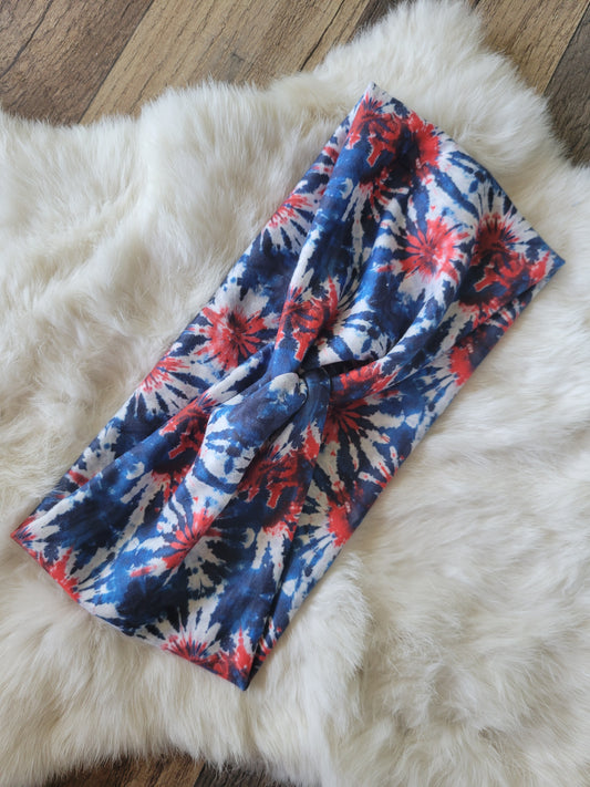 Blue and red tie dye