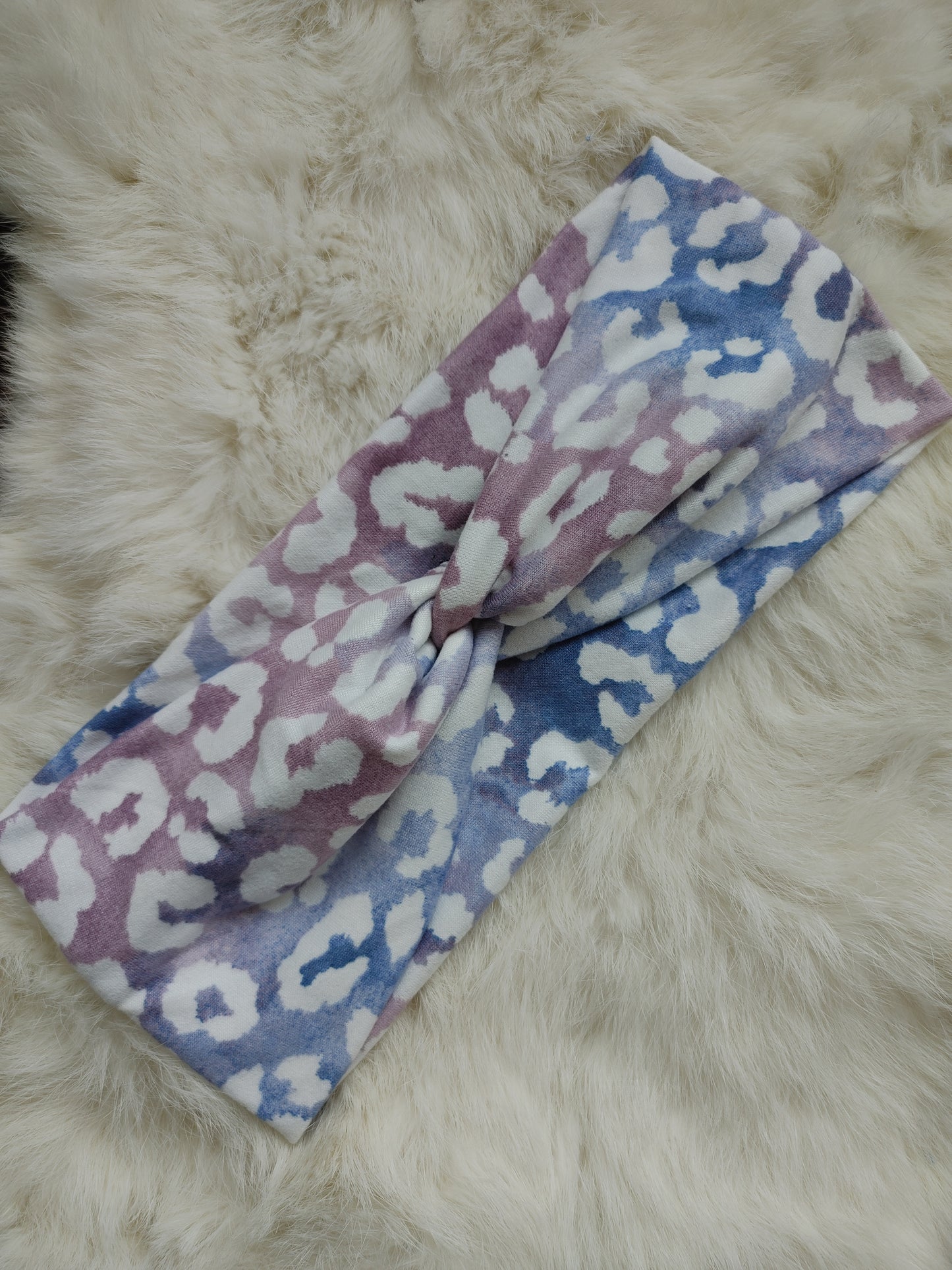 Purple/blue tie dye leopard