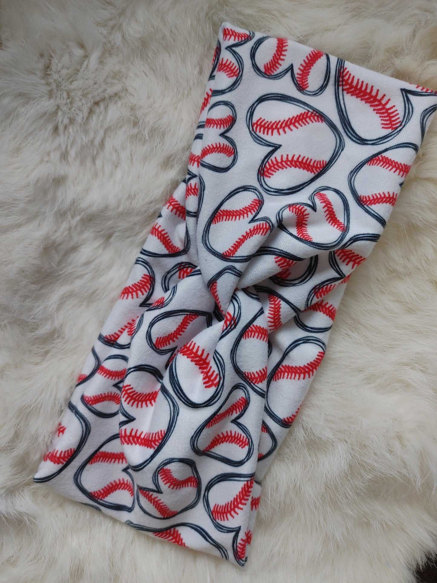 White baseball hearts