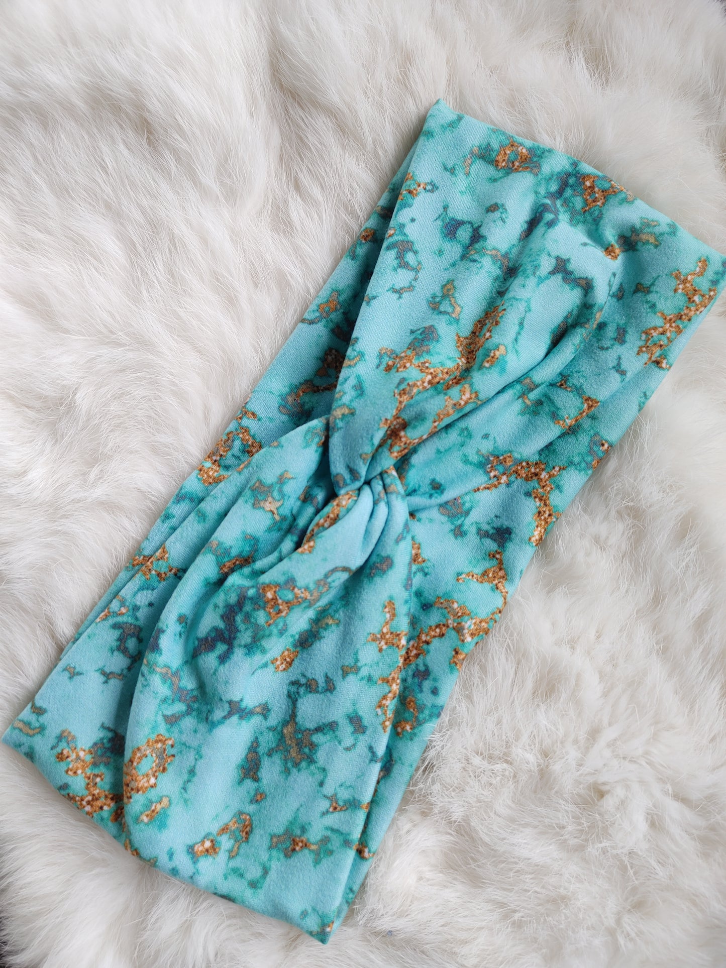 Turquoise and gold marble