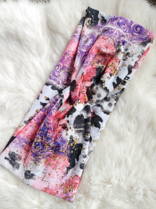 Pink and purple bandana cow