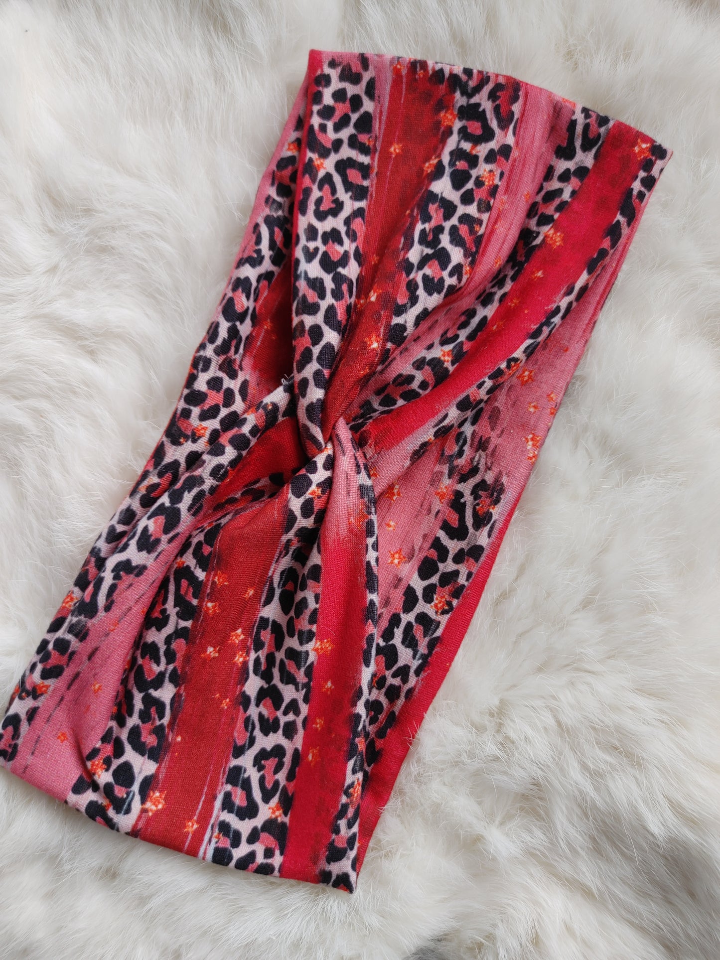 Red leopard brushstrokes