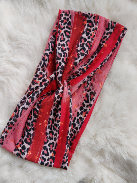 Red leopard brushstrokes